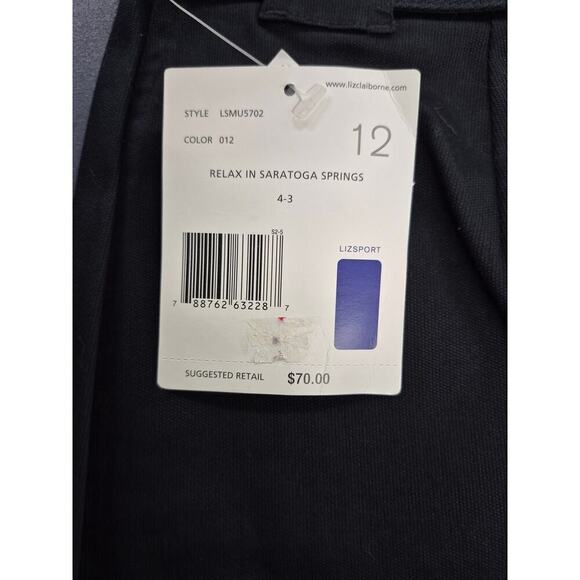 NWT 80s 90s VTG Liz Claiborne Sport Black Lycra belted Midi  Pencil Skirt Sz 12 - Picture 6 of 7